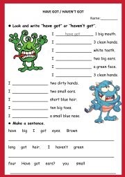 English Worksheet: have got/ haven�t got