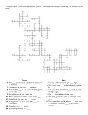 Your Five Senses. Oxford Read and Discover. Level 3. Crossword puzzle using key vocabulary. The answers are also given. 