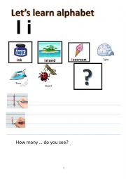 English Worksheet:  how to write letters (I)