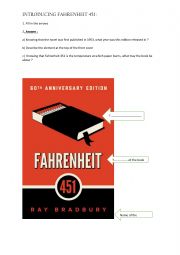 English Worksheet: Book cover Fahrenheit 451