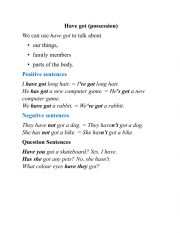 English Worksheet: Have got