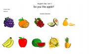 English Worksheet: Do you like apple?