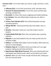 English Worksheet: Illnesses vocabulary 