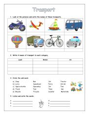 English Worksheet: Transport