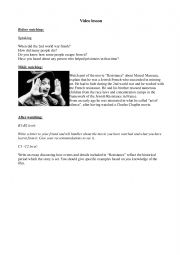 English Worksheet: Marcel Marceau- video lesson