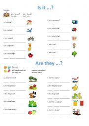 English Worksheet: Is it or Are they?