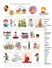 English Worksheet: Free time activities game