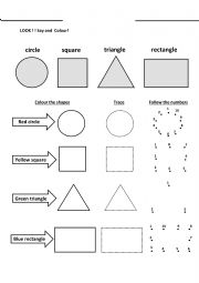 English Worksheet: playing with shapes