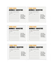 English Worksheet: Work sheet for about Animals for Zootopia movie