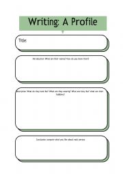 English Worksheet: Writing: A Profile