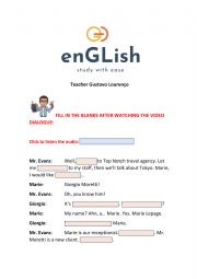 English Worksheet: VIDEO DIALOGUE
