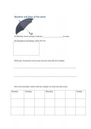 English Worksheet: Weather and Days