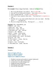 English Worksheet: as ... as or not so ... as