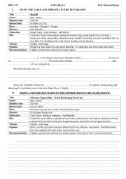 English Worksheet: A FILM REVIEW
