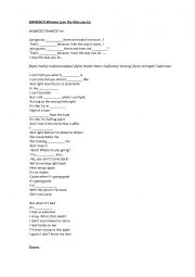 English Worksheet: love the way you lie