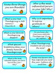 English Worksheet: Thanksgiving