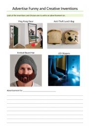 English Worksheet: Advertise Funny and Creative Inventions