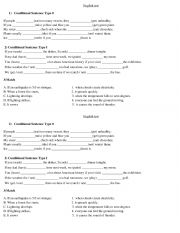 English Worksheet: Zero and First Conditionals