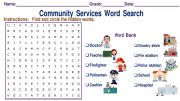 Community Services Wordsearch