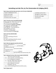 English Worksheet: Something Just Like This, Coldplay