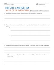 Night at the Museum 2 Video Worksheet