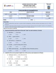 English Worksheet: Evaluacion de diagnstico 