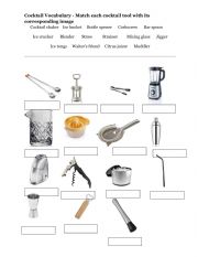 Cocktail Tools Vocabulary