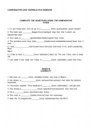 English Worksheet: comparative