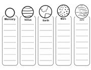 English Worksheet: planets activity