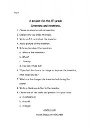 English Worksheet: final project