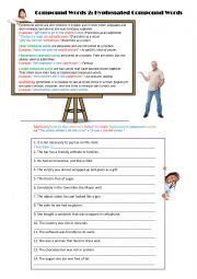 English Worksheet: Compound Word 2: Hyphenated Compound Words
