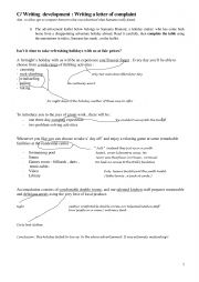 English Worksheet: letter oe complaint