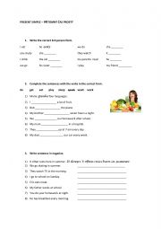 English Worksheet: Present simple