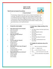 English Worksheet: WILL AND WONT ACTIVITIES