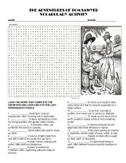 English Worksheet: TOM SAWYER VOCABULARY