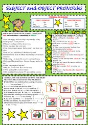 English Worksheet: SUBJECT & OBJECT PRONOUNS