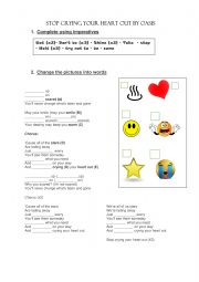 English Worksheet: Stop crying your heart out