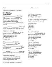 English Worksheet: Song activity 