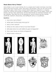 English Worksheet: Harry Potter reading comprehension