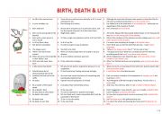 English Worksheet: Birth, Life, Death Idioms