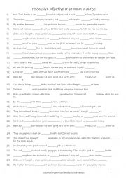 English Worksheet: A1+-A2 Possessive adjectives & possessive pronouns practise 2