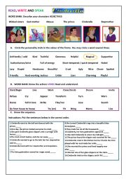 English Worksheet: CINDERELLA WRITE READ AND SPEAK