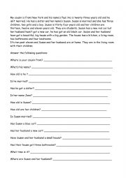 English Worksheet: Reading comprehension