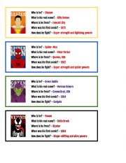 Superhero Personal Information Speaking Cards (part 2)