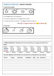 English Worksheet: DEGREES OF ADJECTIVES. Concept checking