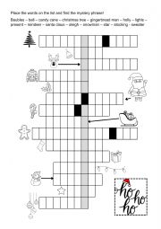 English Worksheet: Christmas vocabulary crosswords