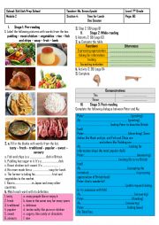 English Worksheet: 7th Grade - Module 2 - Section 4 - Time for Lunch + Group Session