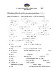 English Worksheet: Simple Past Tense