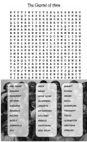 English Worksheet: The Capital Of Asia An Advance wordsearch