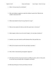 English Worksheet: Never let me go by Kazuo Ishiguro literature test